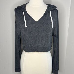 Colsie Charcoal Hoodie with White Drawstrings